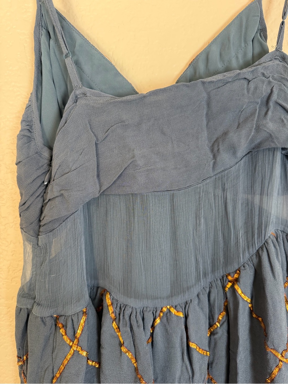 Free People Smoke & Mirrors Chiffon Embellished Maxi Dress size 10 RARE - Picture 13 of 13
